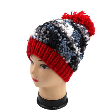 OEM New Design Knit Fancy Yarn Hand Knit Adult Bucket Hat Beanie